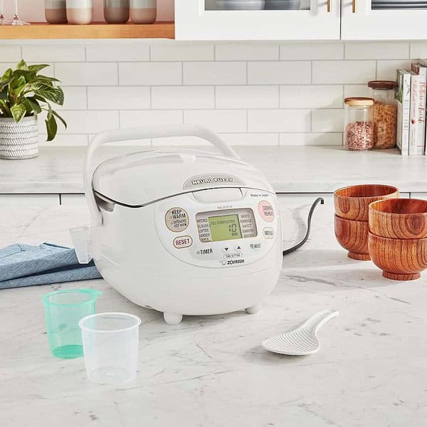 Zojirushi NS ZCC10 Neuro Fuzzy Rice Cooker and Warmer Premium White1 - LXINDIA.COM