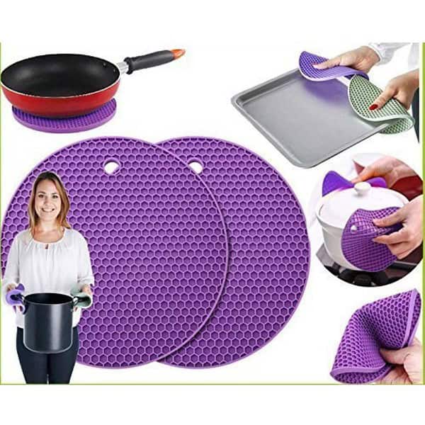 Zollyss 5 Pcs Multi Purpose Silicone Trivet Mats Round Pot Holder 1 - LXINDIA.COM