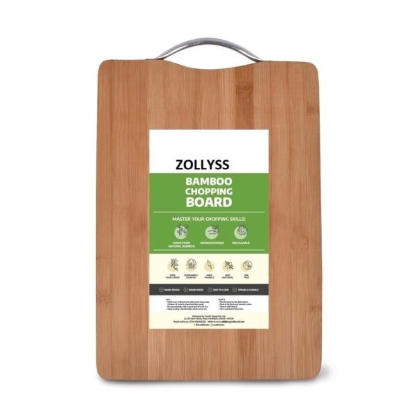 Zollyss Large Natural Bamboo Wood Chopping Cutting Board - LXINDIA.COM