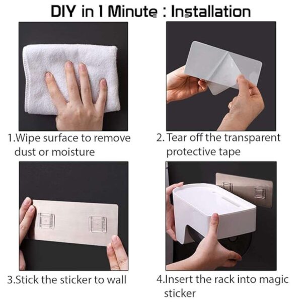 Zollyss Magic Sticker Wall Mount Toilet Tissue Paper Roll Holder 2 - LXINDIA.COM