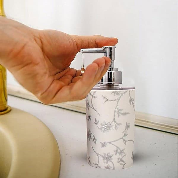 Zyro Refillable Hand Soap Dispenser Sanitizer Dispenser WhiteSilver 1 - LXINDIA.COM