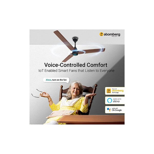 atomberg Renesa Smart 1200mm BLDC Ceiling Fan with IoT Remote Brown BlackA - LXINDIA.COM