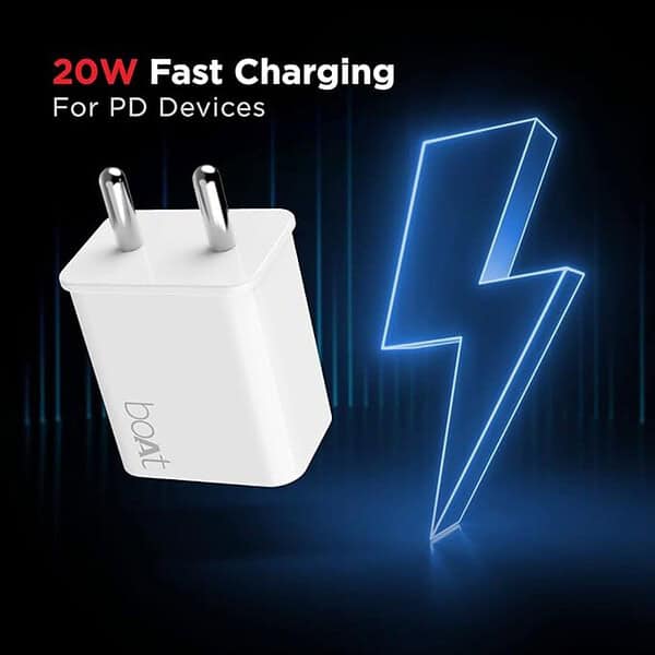 boAt WCDV 20W Super Fast Type C Charger White2 - LXINDIA.COM