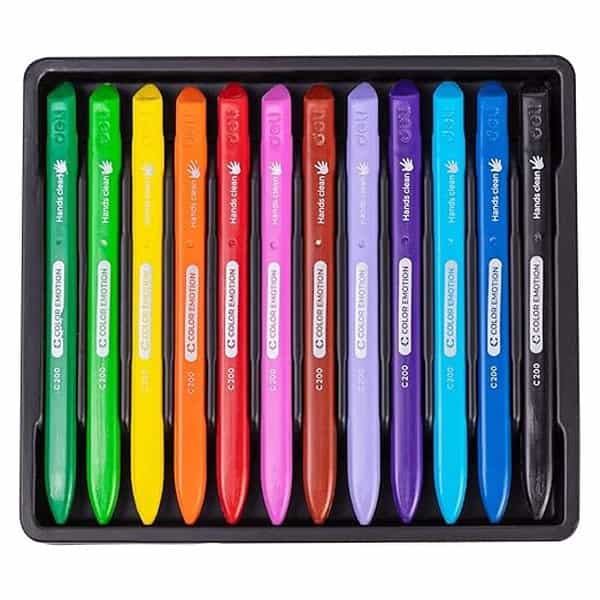 deli EC20000 Triangular Plastic Crayons 12 Shades1 - LXINDIA.COM