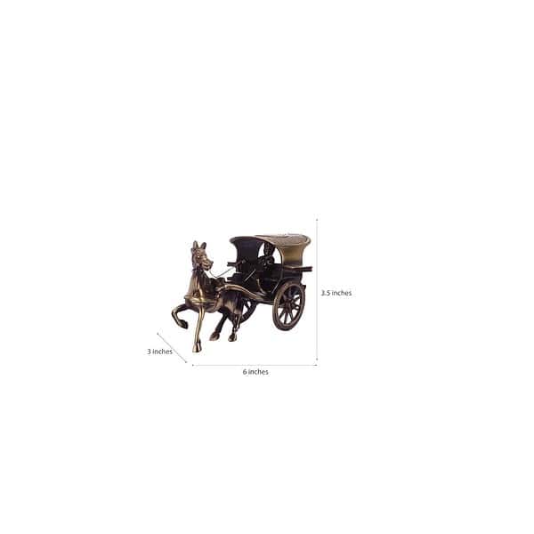 eCraftIndia Antique Finish European Horse Cart Brass Showpiece Brown A - LXINDIA.COM