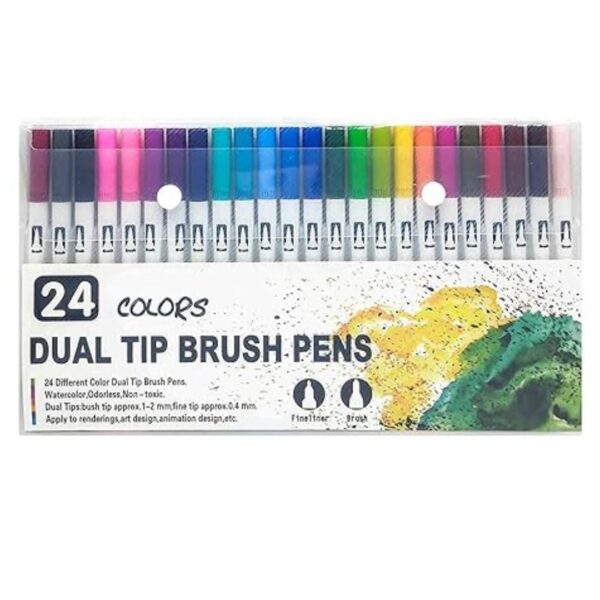 eS³kube Dual Tip Brush Marker Fine Liner Sketch Pens - LXINDIA.COM