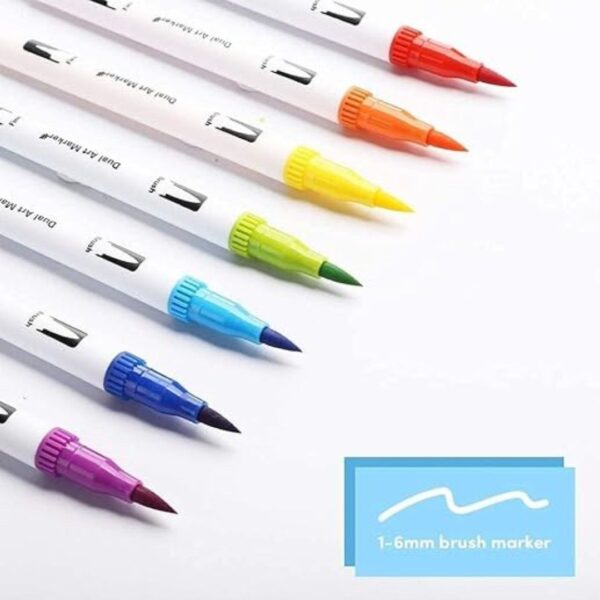 eS³kube Dual Tip Brush Marker Fine Liner Sketch Pens2 - LXINDIA.COM