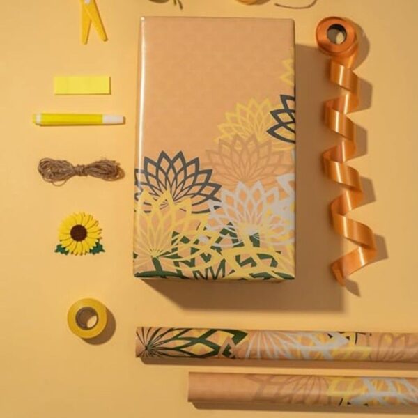 eVincE Birthday Gift Wrapping Paper with Pretty Lotus Pattern - LXINDIA.COM