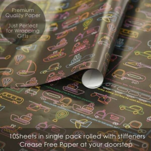 eVincE Cars wrapping paper for kids birthday gift Set of 10 sheets 1 - LXINDIA.COM