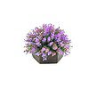 fancymart Artificial Hackleberry Purple Plant in Wood Hexagon Pot - LXINDIA.COM