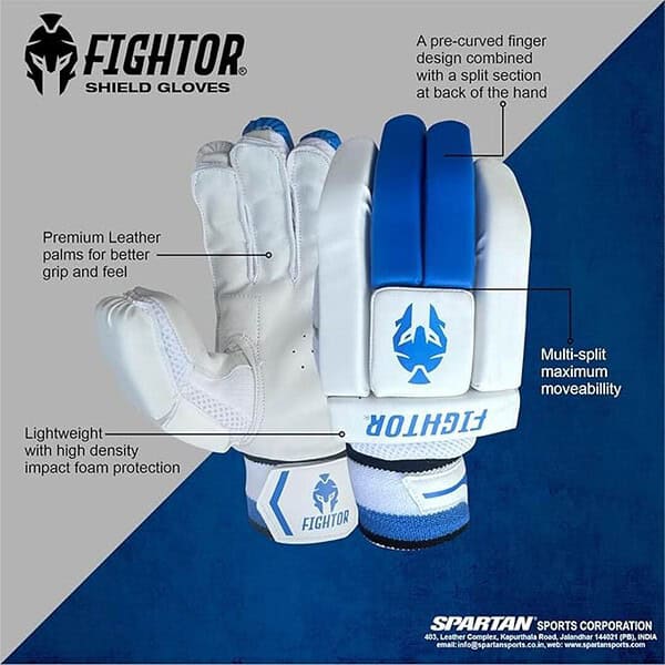 fightor Cricket Batting Gloves Right Hand Premium Sheep Leather Palm SIZE BOY 2 - LXINDIA.COM