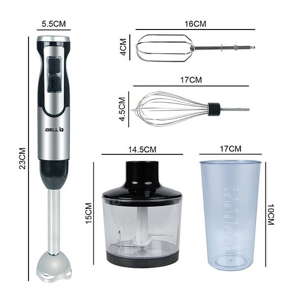 iBELL HB1000J 5 in 1 Hand Blender 1000Watt with WhiskerBeater1 - LXINDIA.COM