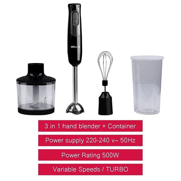 iBELL HB500J 3 in 1 Hand Mixer 500W with Beater Black3 - LXINDIA.COM