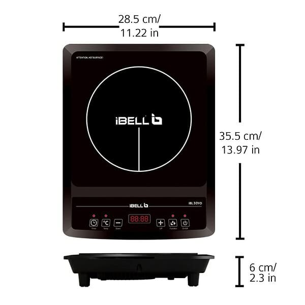 iBELL IBL30YO Induction Cooktop with Crystal Glass Top 2000W1 - LXINDIA.COM