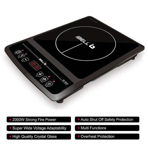 iBELL IBL30YO Induction Cooktop with Crystal Glass Top 2000W2 - LXINDIA.COM