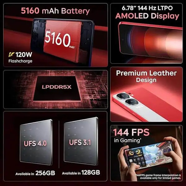 iQOO Neo9 Pro 5G 8GB RAM 256GB Storage Fiery Red3 - LXINDIA.COM