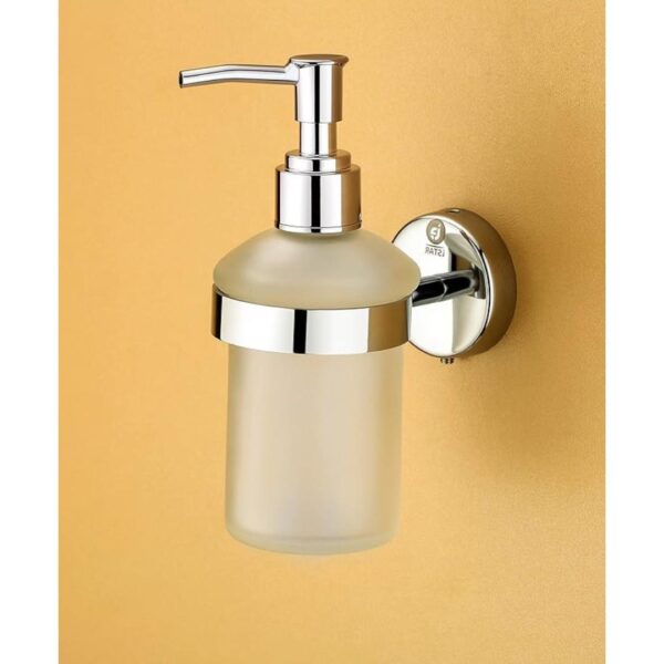 iSTAR Stainless Steel Stand Glass Bottle Shampoo Dispenser 300 ml Steel Clear 3 - LXINDIA.COM