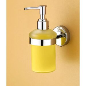 iSTAR Stainless Steel Stand Glass Bottle Shampoo Dispenser 300 ml Steel Clear - LXINDIA.COM