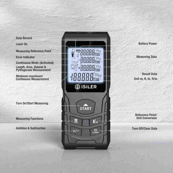 iSiLER Laser Distance Meter 50M Range2 - LXINDIA.COM