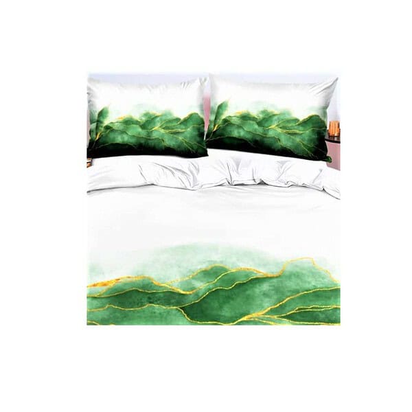 itCs Satin Silk 3D King Size Double Bed SheetGreen A - LXINDIA.COM