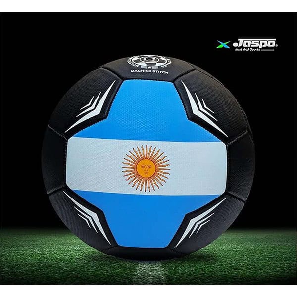 jaspo Soccer Champ Football Tpu Material Machine Stitched Size 5 Football Pump Argentina black 1 - LXINDIA.COM