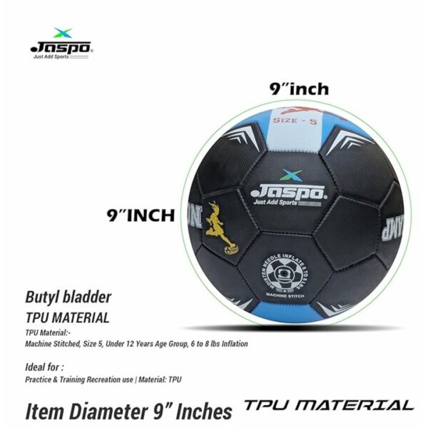 jaspo Soccer Champ Football Tpu Material Machine Stitched Size 5 Football Pump Argentina black 2 - LXINDIA.COM