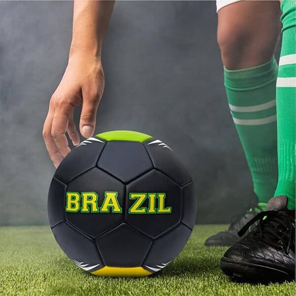 jaspo Soccer Champ Football Tpu Material Machine Stitched Size 5Football Pump Brazil black 2 - LXINDIA.COM