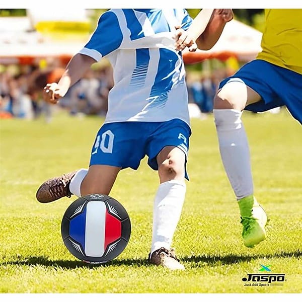 jaspo Soccer Champ Football Tpu Material Size 5 Football and Pump France black 3 - LXINDIA.COM