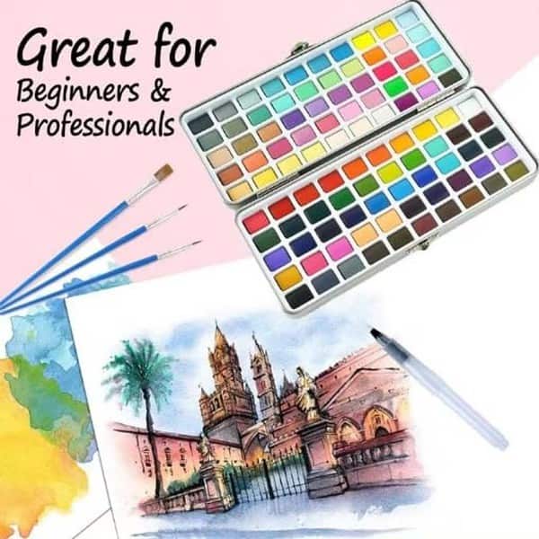 like it Professional 100 Colors Solid Watercolor Paint Set With Tin - LXINDIA.COM