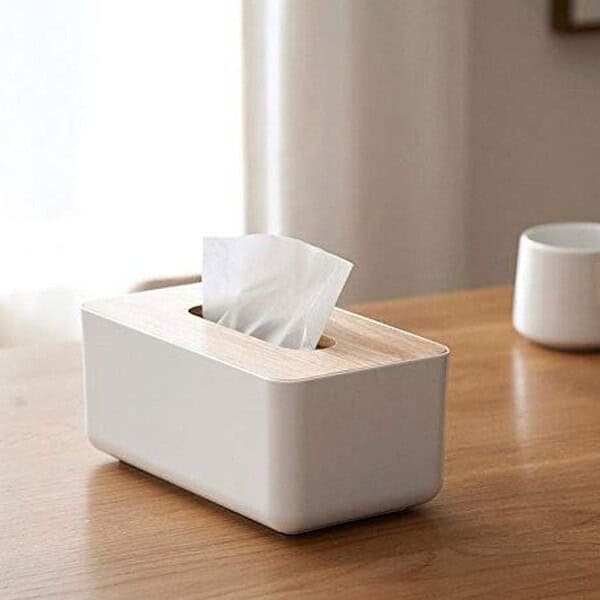 oddpod Modern Pine Wood Plastic Tissue Paper Dispenser for Office White - LXINDIA.COM