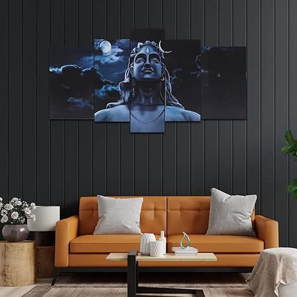 perpetual Adiyogi Paintings for Wall Decoration Paintings for Wall Set of 5 1 - LXINDIA.COM