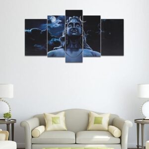 perpetual Adiyogi Paintings for Wall Decoration Paintings for Wall Set of 5 - LXINDIA.COM