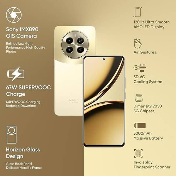 realme NARZO 70 Pro 5G 8GB RAM 128GB Storage Glass Gold3 - LXINDIA.COM