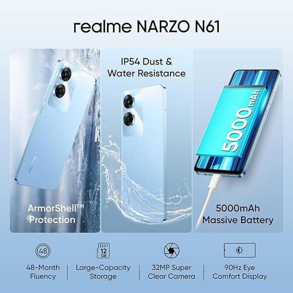 realme NARZO N61 4GB RAM 64GB Storage Voyage Blue2 - LXINDIA.COM