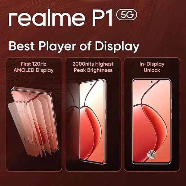 realme P1 5G 8GB RAM 128GB Storage Phonix Red2 - LXINDIA.COM