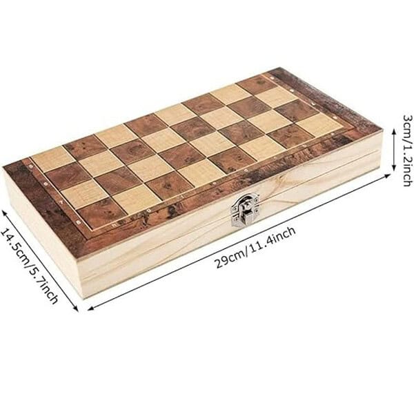 serveuttam Kid Chess Board Set Wooden 12 Inches Brown White Grey 1 - LXINDIA.COM