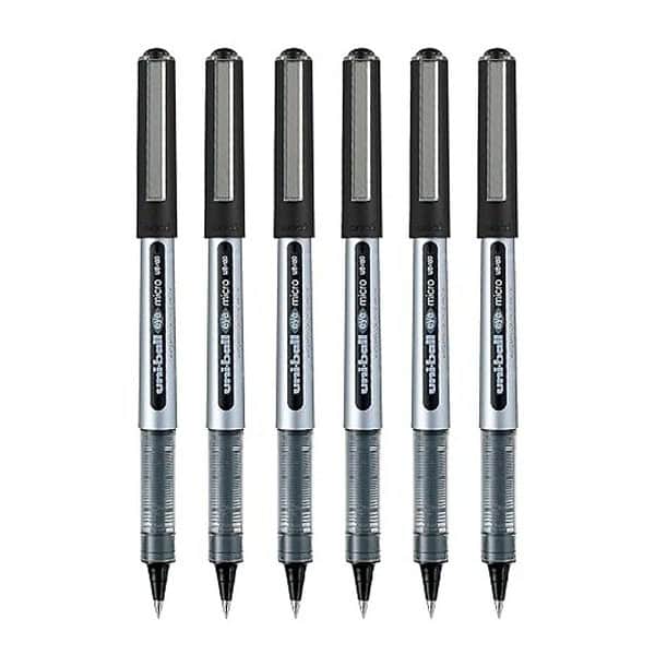 uni ball Eye UB150 Roller Ball Pen Black Ink Pack of 6 - LXINDIA.COM