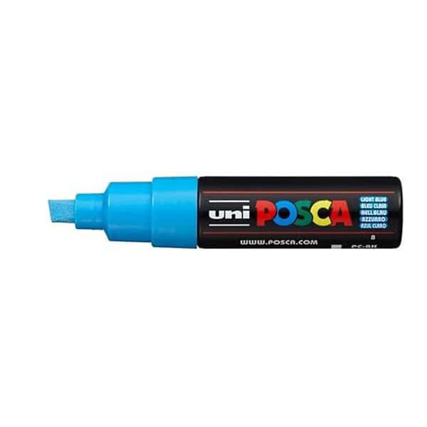 uni ball Posca Bold Point Chisel Shaped Marker Pen Light Blue Ink Pack of 11 - LXINDIA.COM