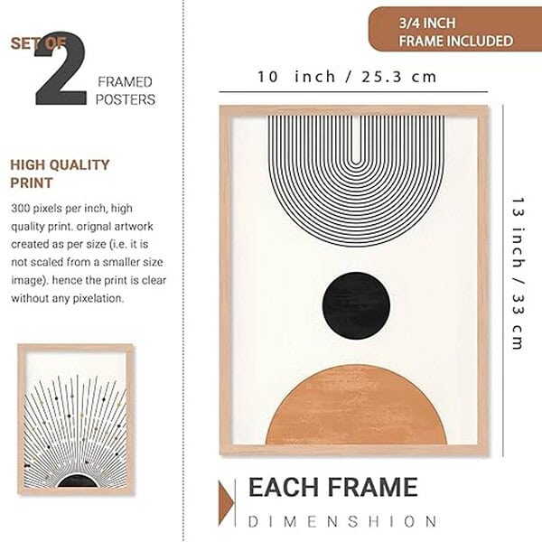 walllane Wood Beige Colour Modern Art Painting Set Of 4 Cate 036 2 - LXINDIA.COM