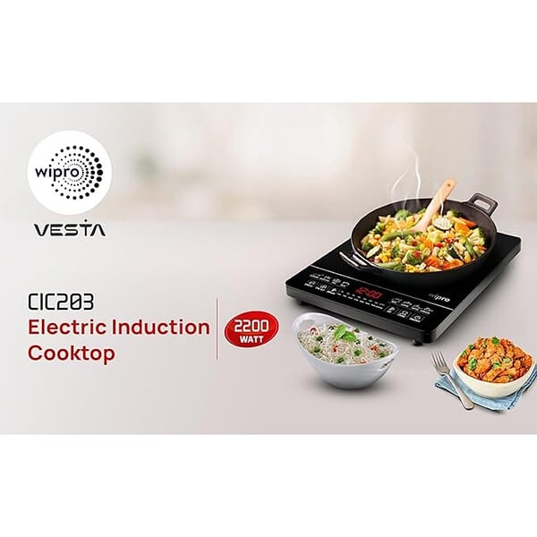 wipro Vesta Cic203 Radiant Induction Cooktop 2200W Black 1 - LXINDIA.COM