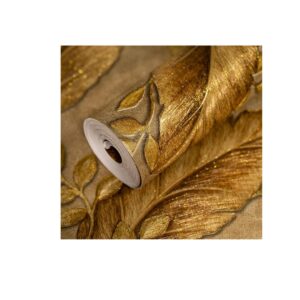 wolpin Wallpaper Non Woven Non Adhesive 53 cm x 9.5m Golden - LXINDIA.COM