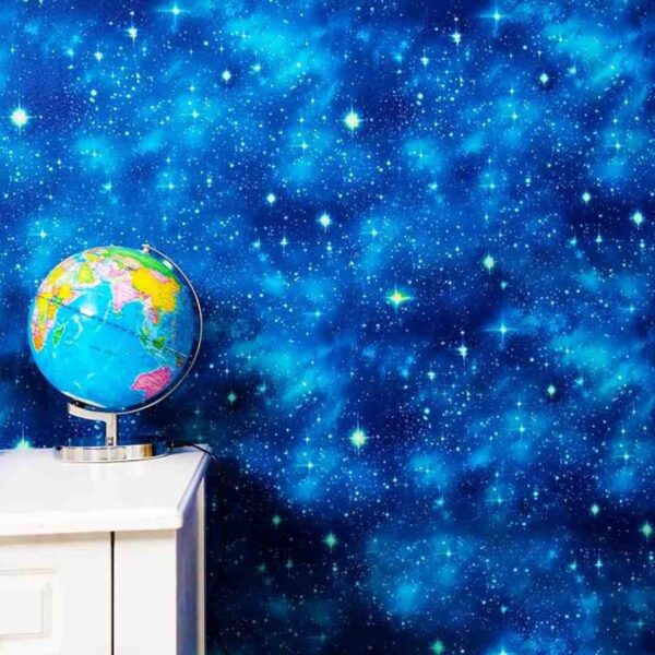 wolpin Wallpaper Non Woven Non Adhesive Night Sky Design Kids Rooms Blue 1 - LXINDIA.COM