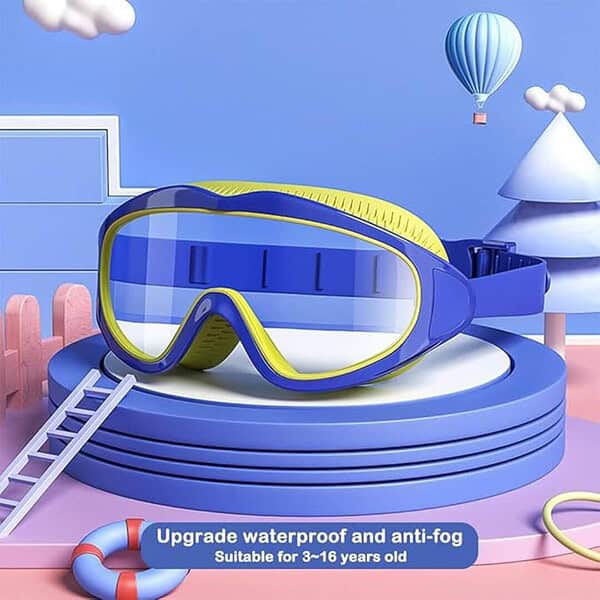 ﻿PROBEROS 2 pack Big Frame Swimming Goggles Age 3 to 16 Kids Blue pink 2 - LXINDIA.COM