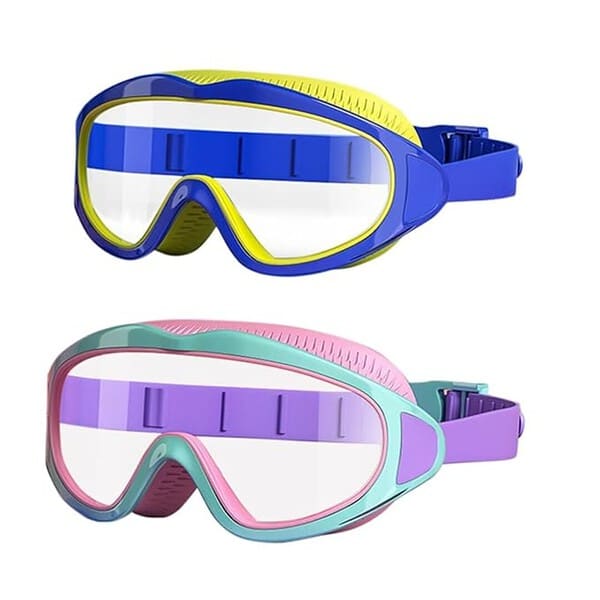 ﻿PROBEROS 2 pack Big Frame Swimming Goggles Age 3 to 16 Kids Blue pink - LXINDIA.COM