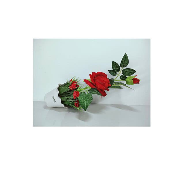 ADIRSA Artificial red Rose Flowers with Pot for Home and Office Decoration C - LXINDIA.COM