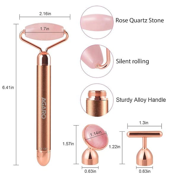 AGARO 3 In 1 Electric Rose Quartz Face Roller1 - LXINDIA.COM