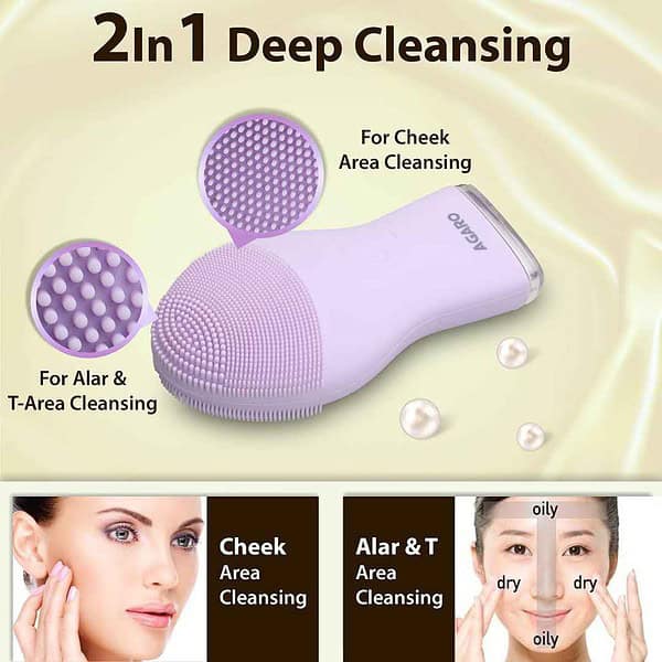 AGARO CM2107 Sonic Facial Cleansing Massager Purple1 - LXINDIA.COM