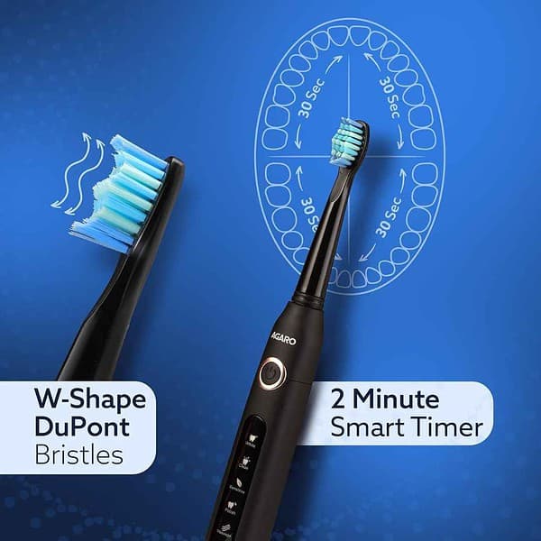 AGARO COSMIC PLUS Sonic Electric Tooth Brush Black1 - LXINDIA.COM