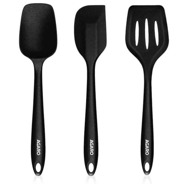 AGARO Deluxe Silicone Spatula Set of 3 Black - LXINDIA.COM