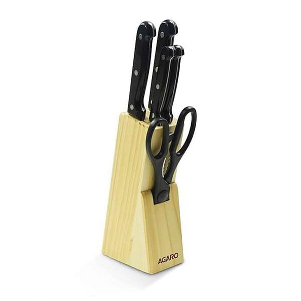 AGARO Galaxy 6 Pcs Kitchen Knives Set with Wooden Case - LXINDIA.COM